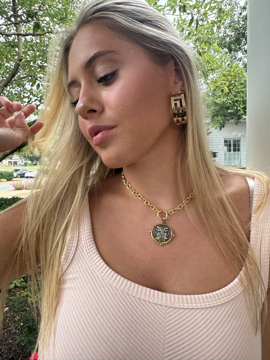 The Meander Greek Earrings