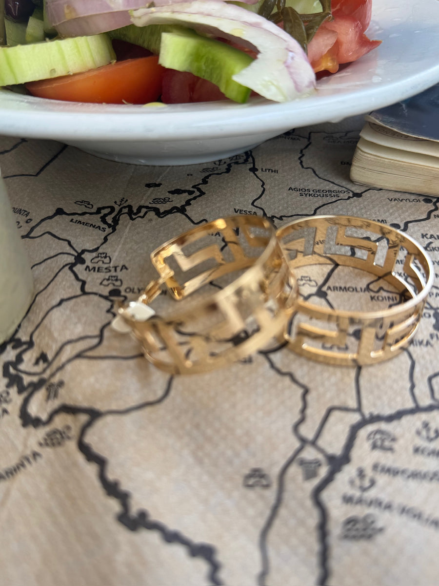 The Meander Greek Earrings