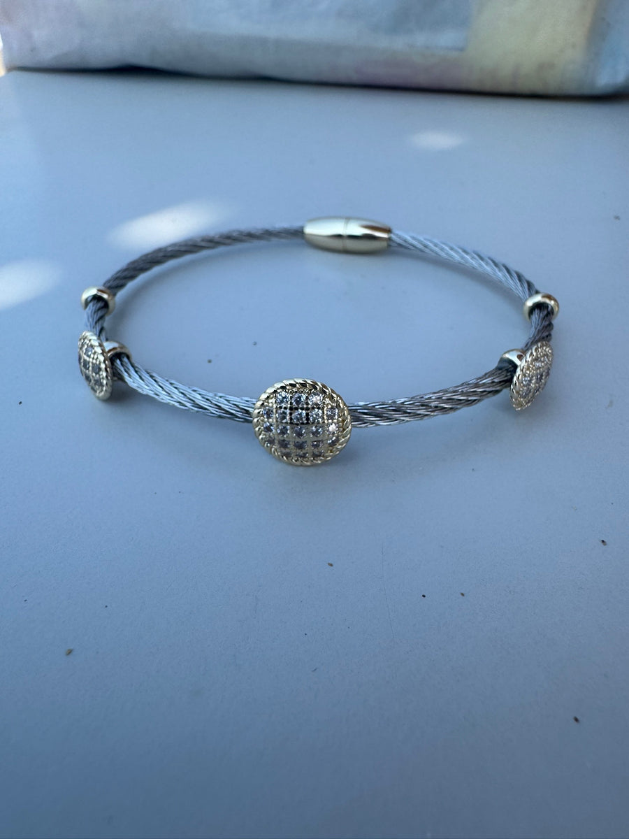 Two Tone Silver & Gold Bangles