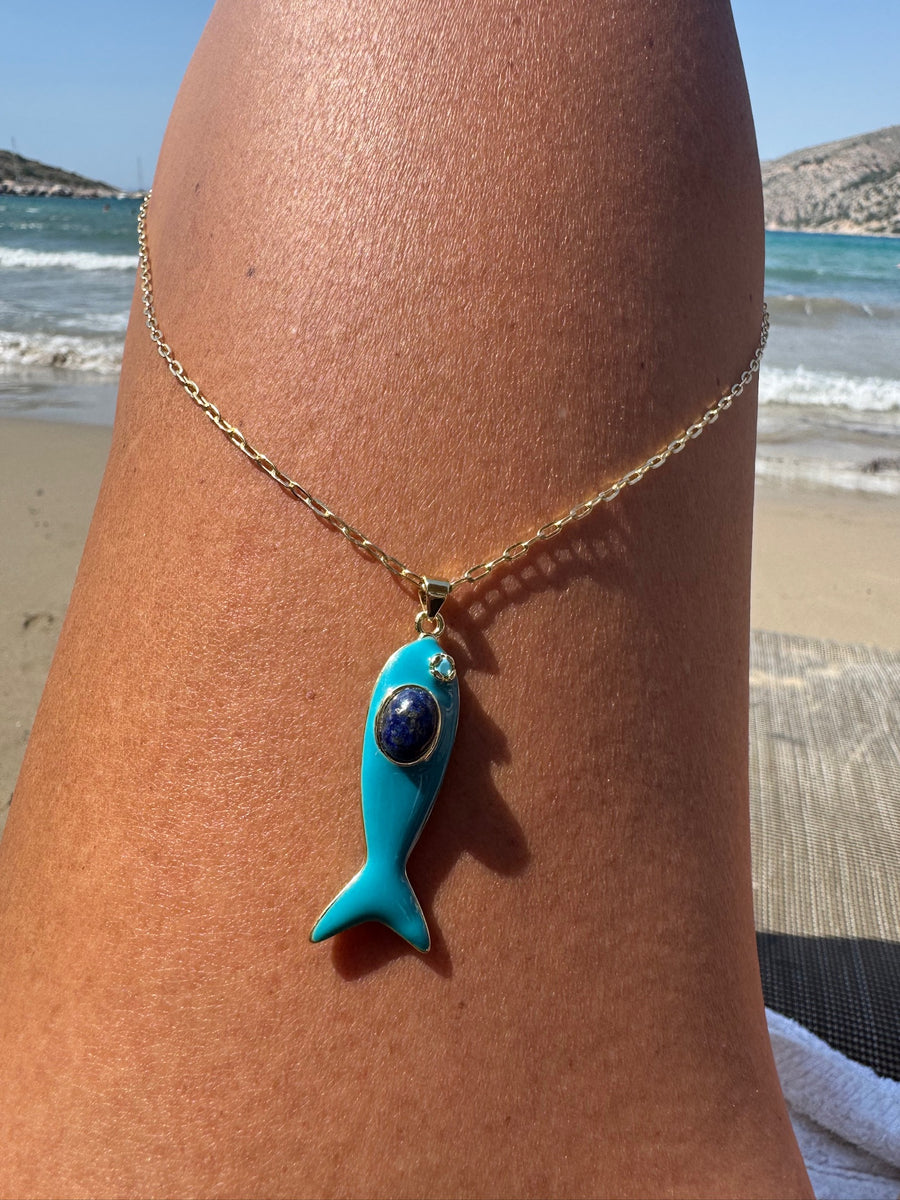 Mediterranean Enamel Fish Pendants