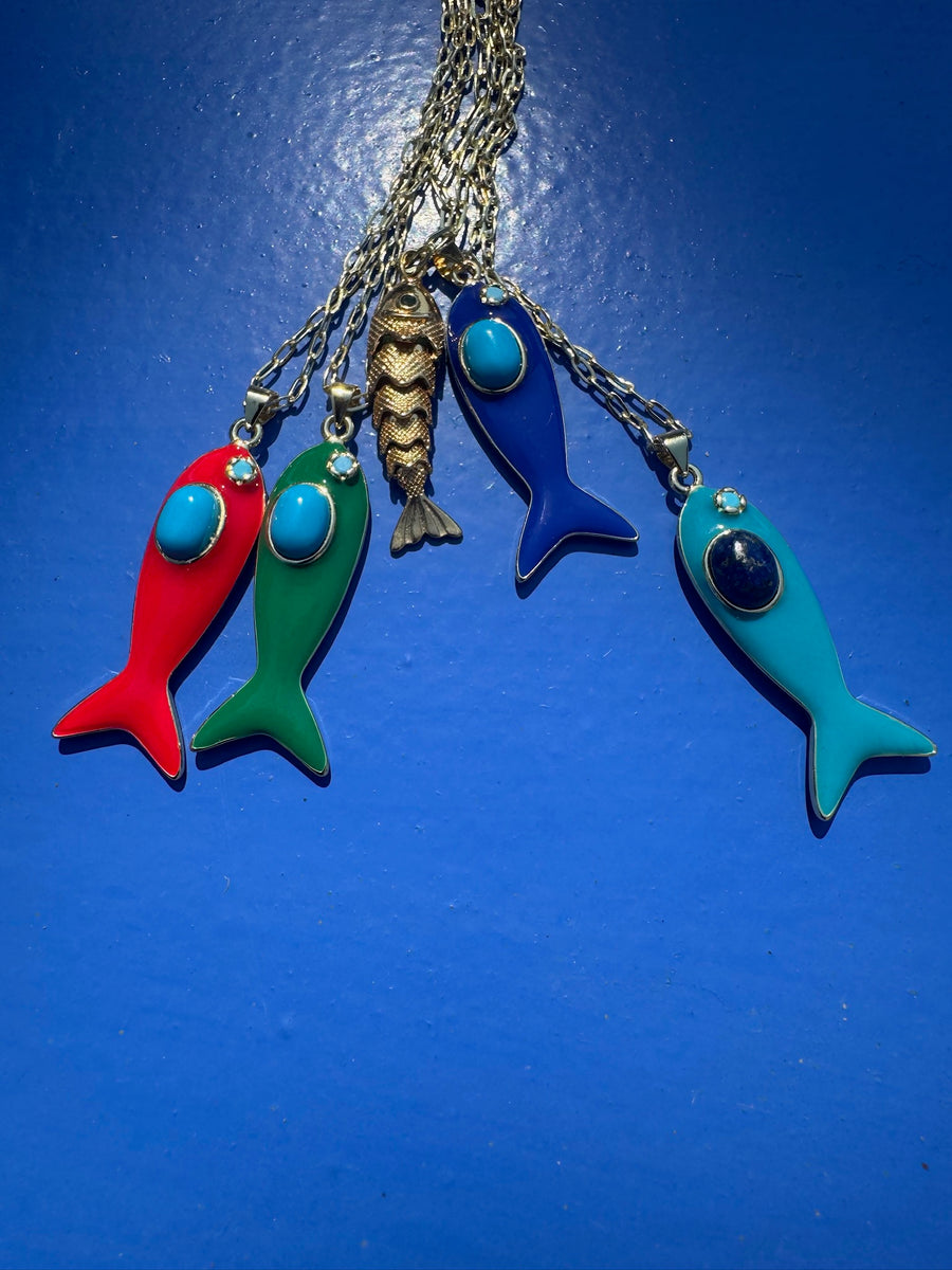 Mediterranean Enamel Fish Pendants