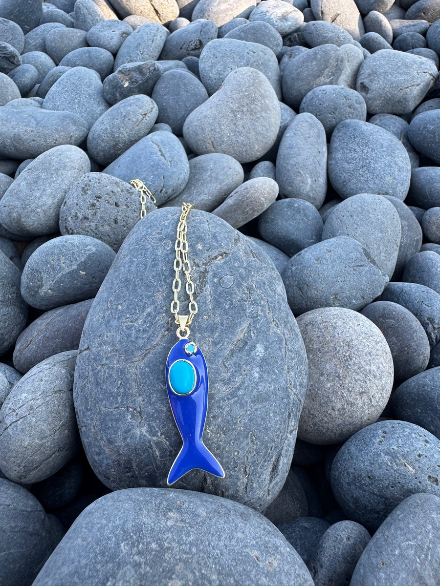 Mediterranean Enamel Fish Pendants