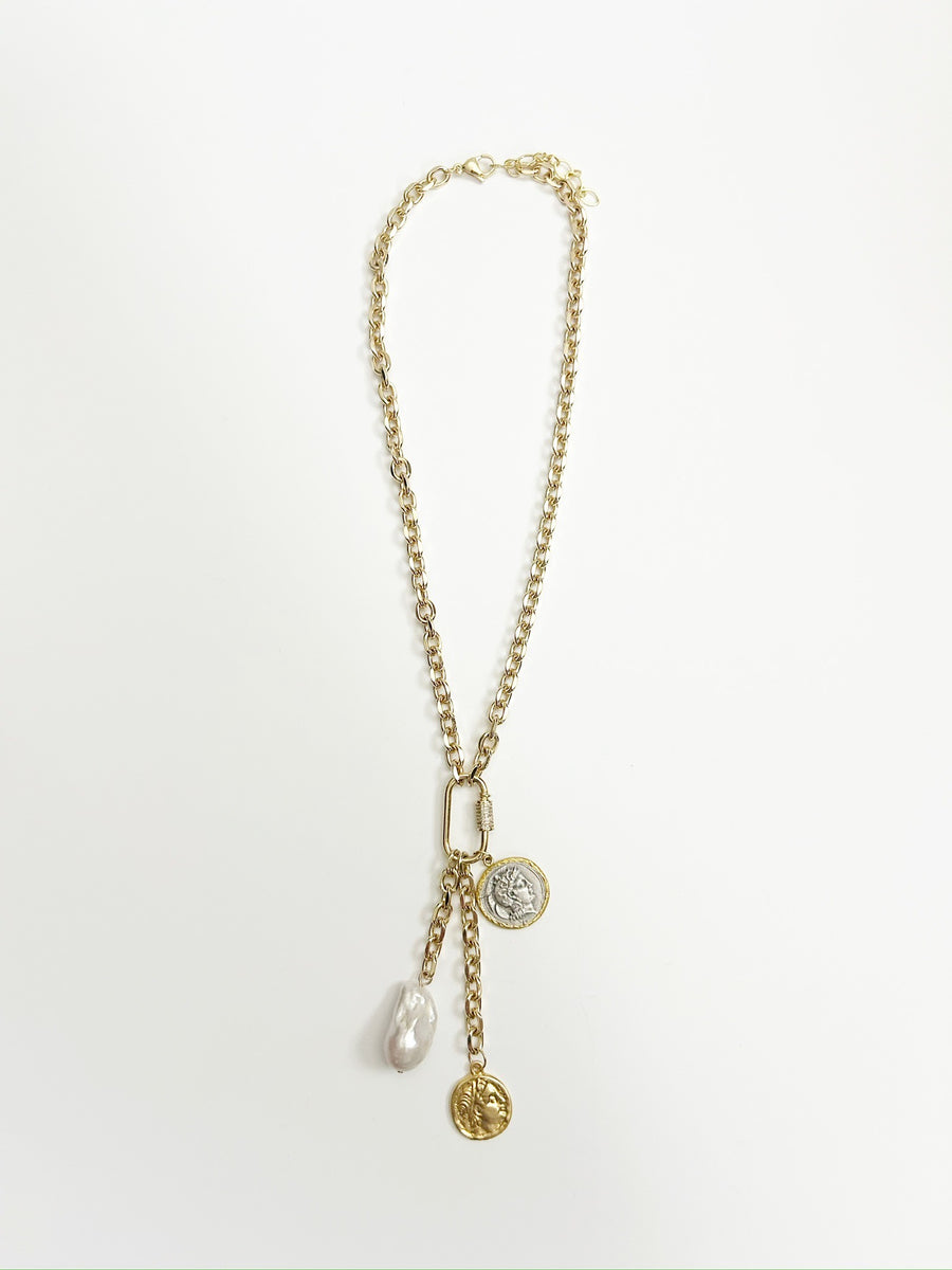 Gilded Treasures Waterfall Necklace