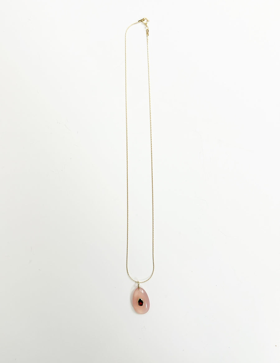 Blush Quartz Pendant Necklace
