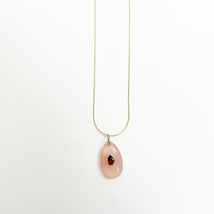 Blush Quartz Pendant Necklace