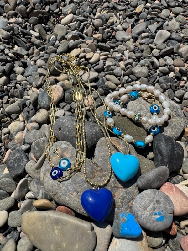 Grecian Blue Hearts