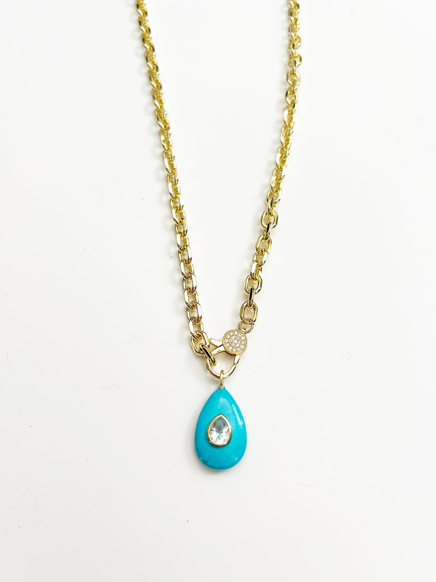 Turquoise Teardrop Necklace