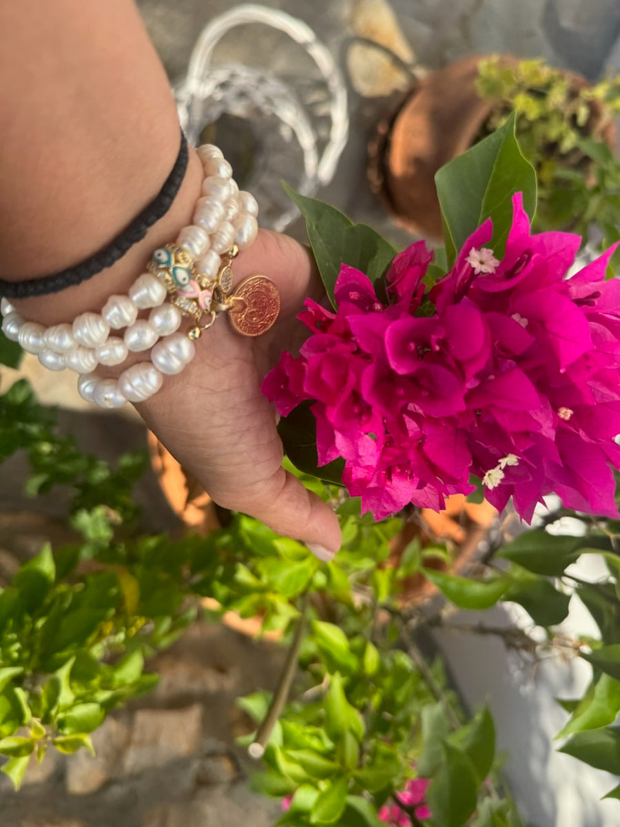 Protective Eye Pearl Stretch Bracelet