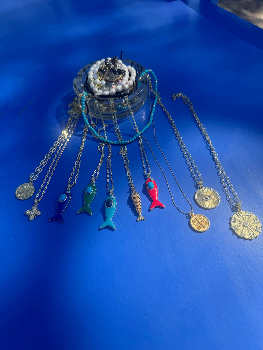 Mediterranean Enamel Fish Pendants