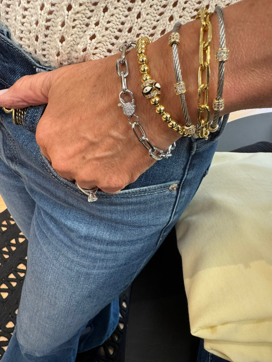 Two Tone Silver & Gold Bangles