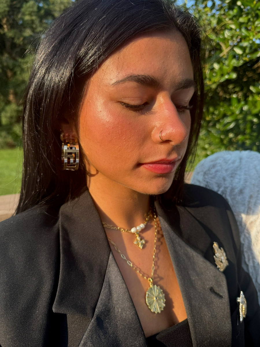 The Meander Greek Earrings