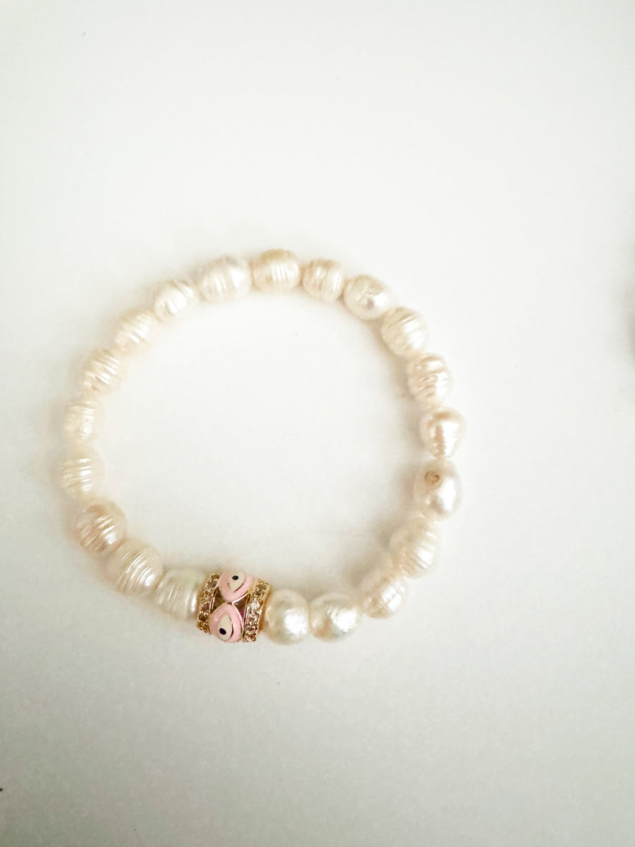 Protective Eye Pearl Stretch Bracelet