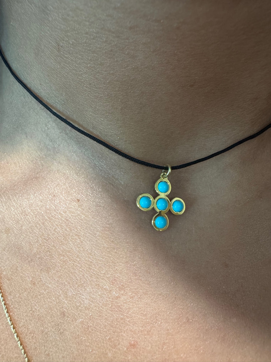Byzantine Turquoise Harmony Cross