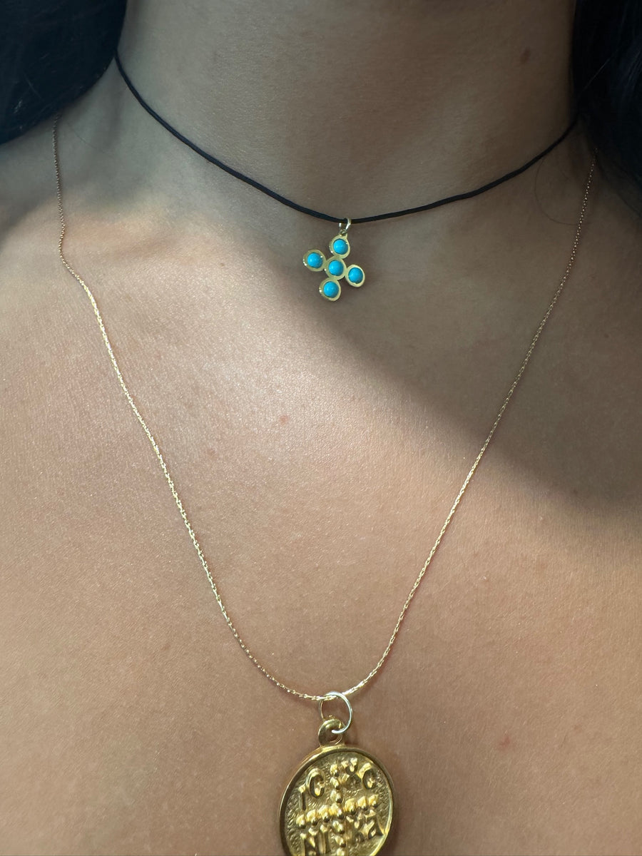 Byzantine Turquoise Harmony Cross
