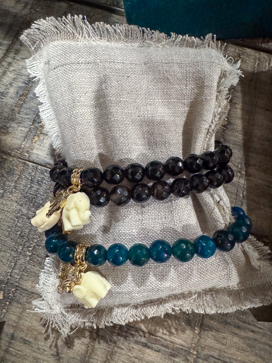 Jambo Ivory and Gold Harmony Elephant Bracelet