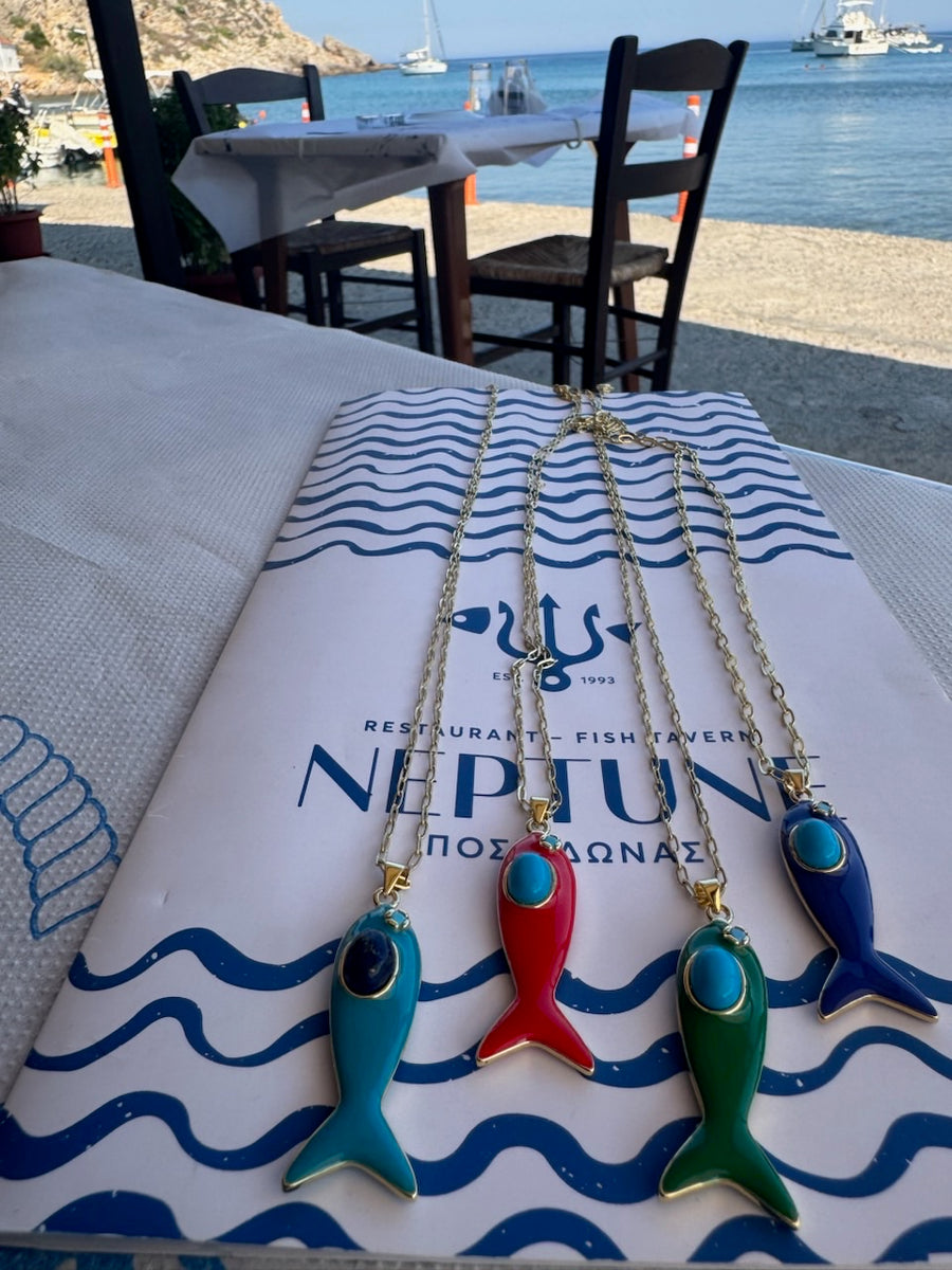 Mediterranean Enamel Fish Pendants