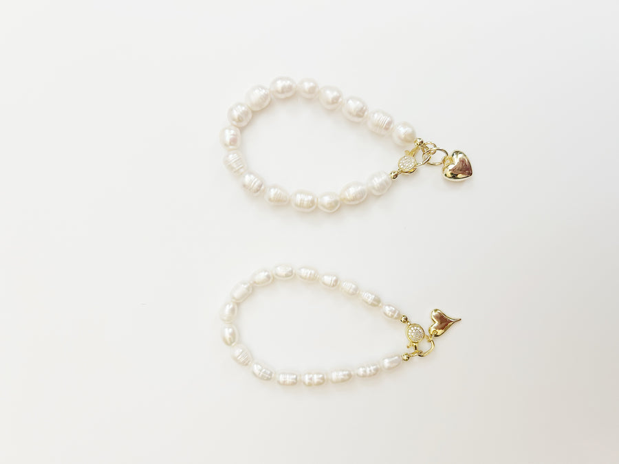 The Kira Bracelet with Mini Puffed Heart Charm