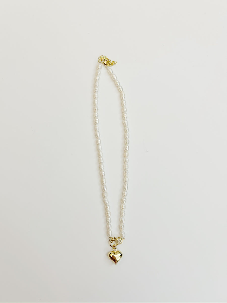 The Ingrid Necklace With Mini Puffed Heart Charm