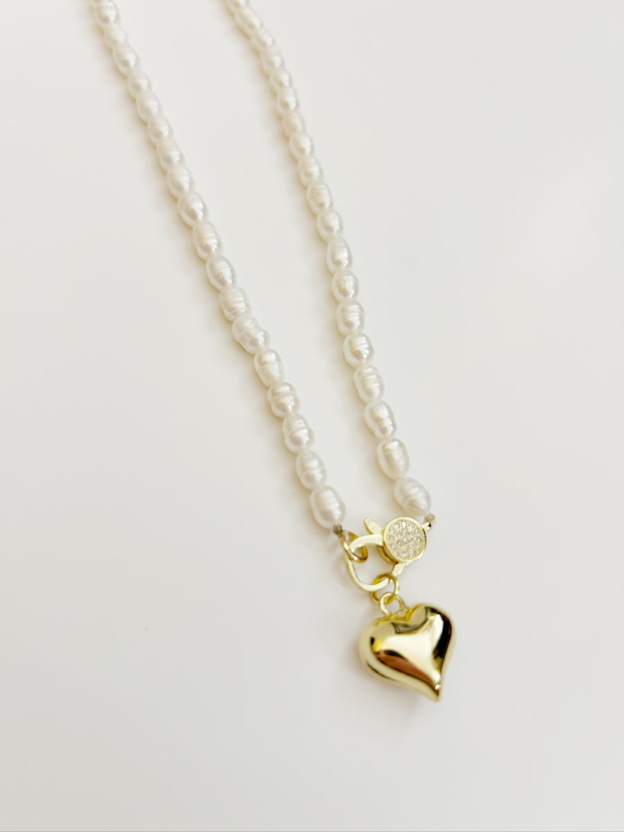 The Ingrid Necklace With Mini Puffed Heart Charm