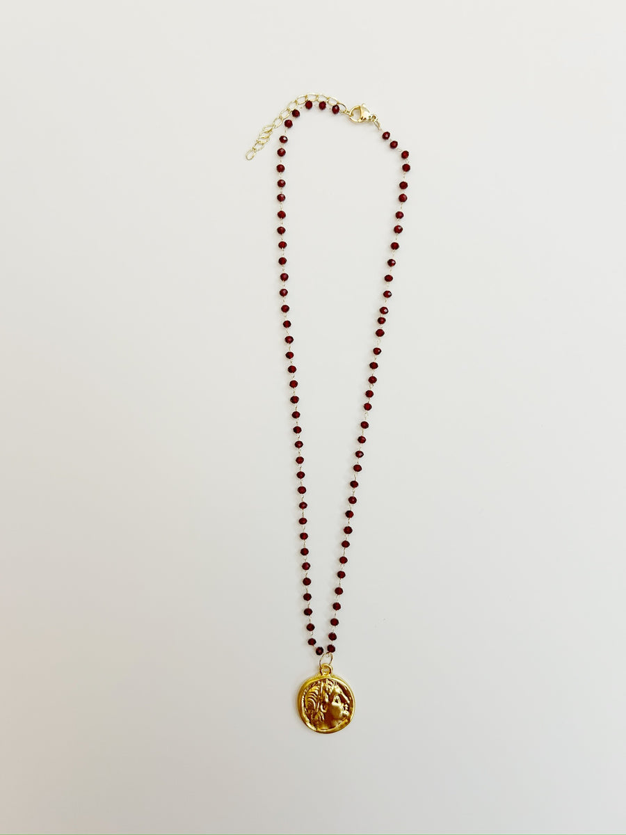 The Rosary Gemstone Chain with Gilded Athena