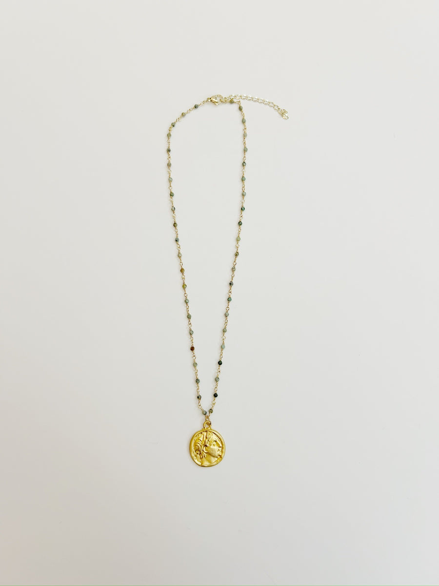 The Rosary Gemstone Chain with Gilded Athena