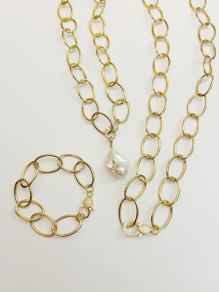 The Gigi Eternity Link Necklace with Pearl