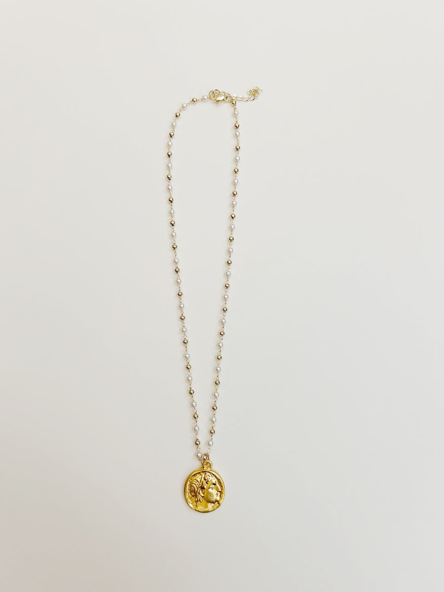 The Rosary Gemstone Chain with Gilded Athena