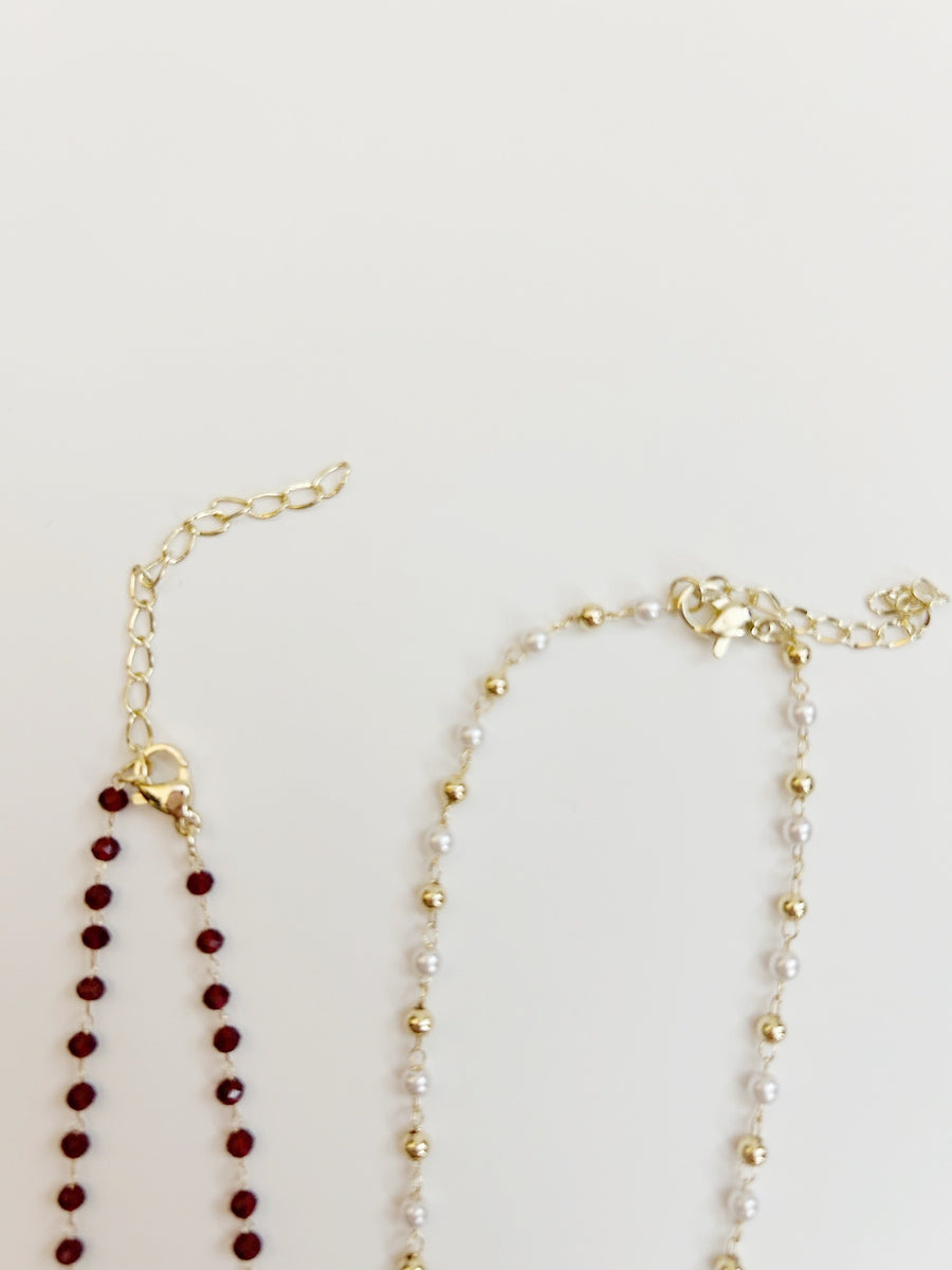 The Rosary Gemstone Chain with Gilded Athena