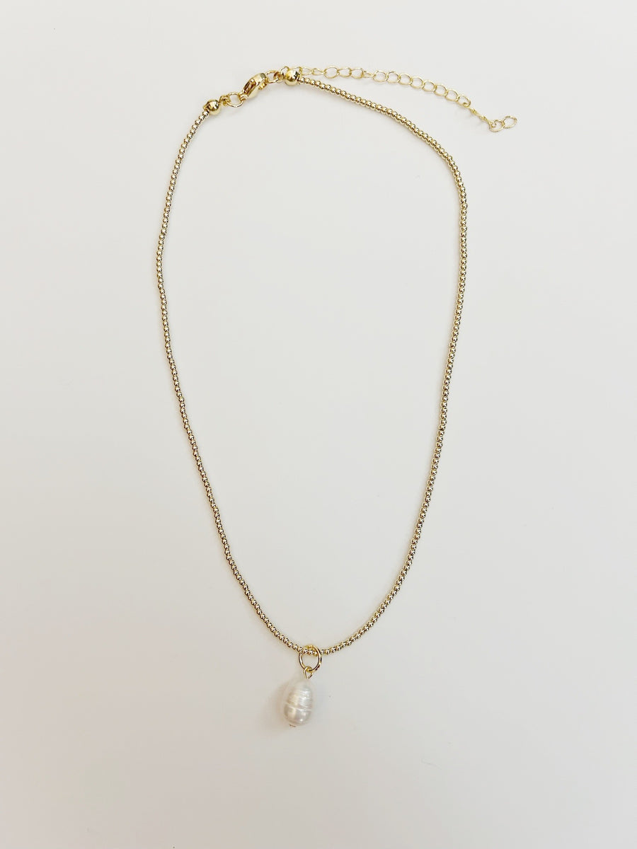 Gilded Baby Ball Necklace with Charm