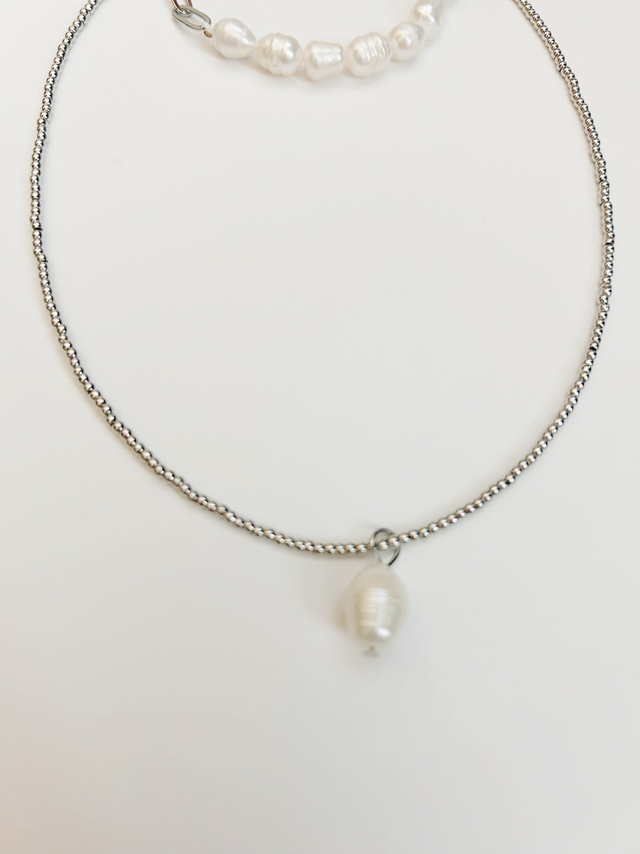 Gilded Baby Ball Necklace with Charm