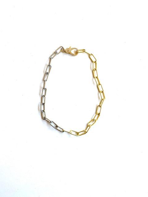 Two-Tone Signature Link Necklace