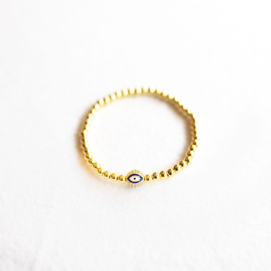 Protective Eye Gold Ball Bracelet
